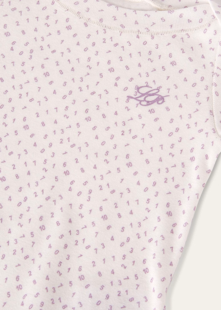 Little Numbers Baby Bodysuit Fancy Cotton White/Wisteria