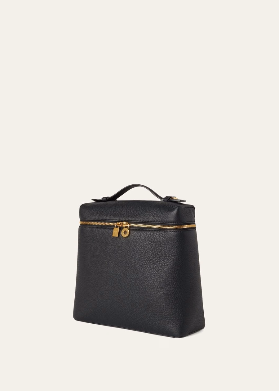 Extra Pocket Backpack L23.5 Grained Calfskin Black/Sun Gold