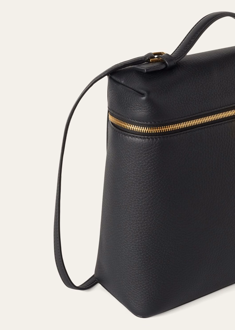 Extra Pocket Backpack L23.5 Grained Calfskin Black/Sun Gold