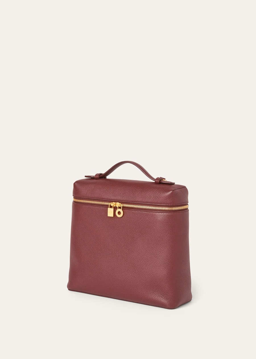 Backpack with extra pocket L23.5 Azuki Beans in grained calfskin