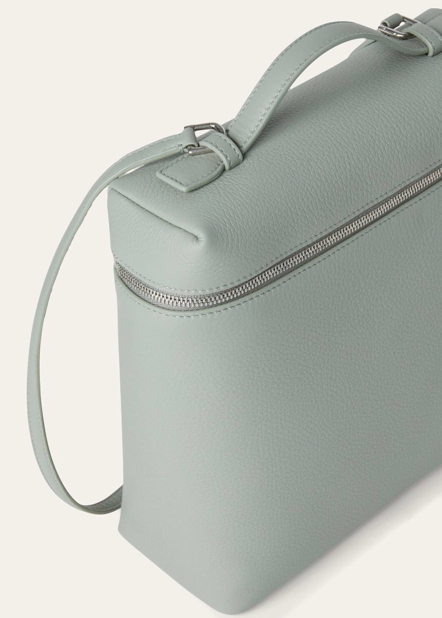Extra Pocket Backpack L23.5 Eucalyptus made of grained calfskin