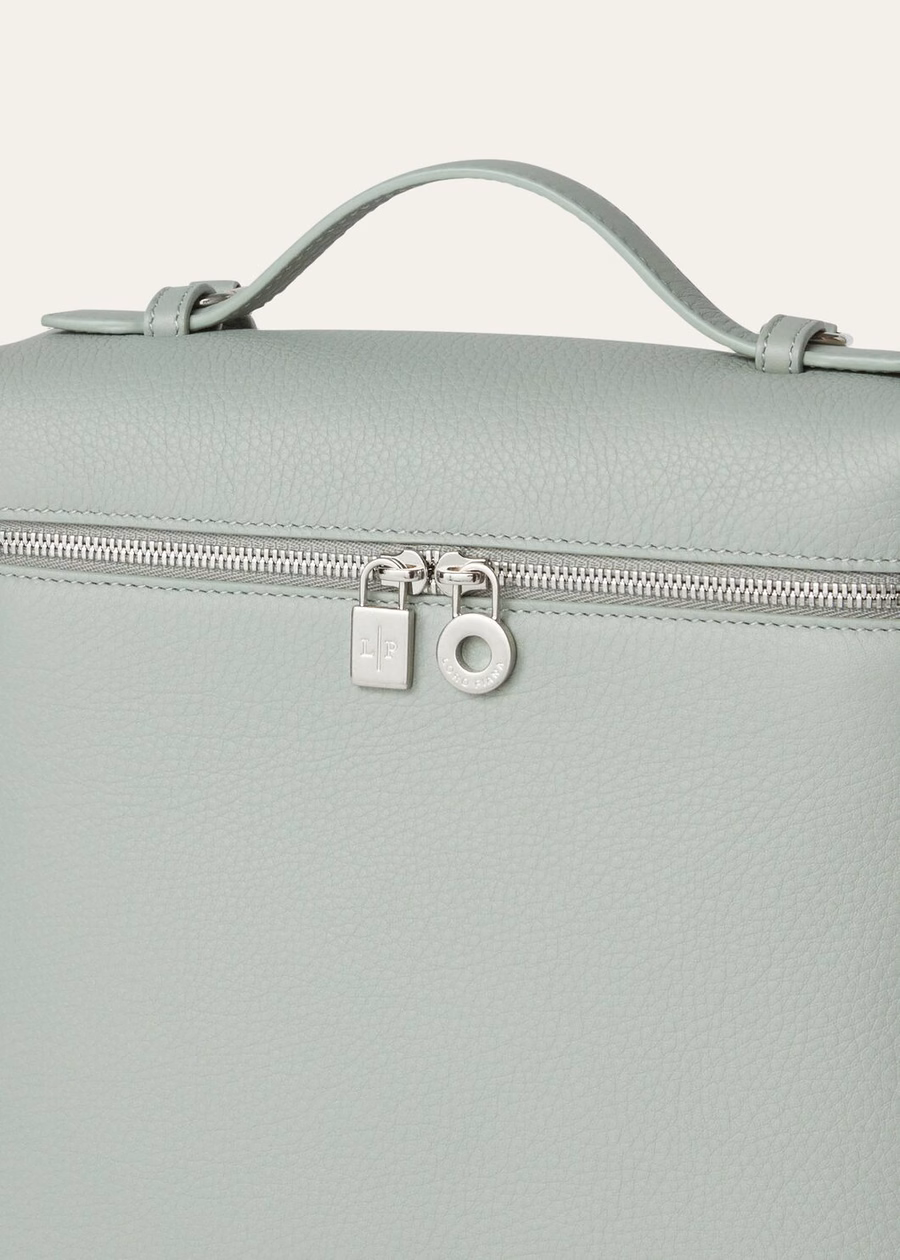 Extra Pocket Backpack L23.5 Eucalyptus made of grained calfskin