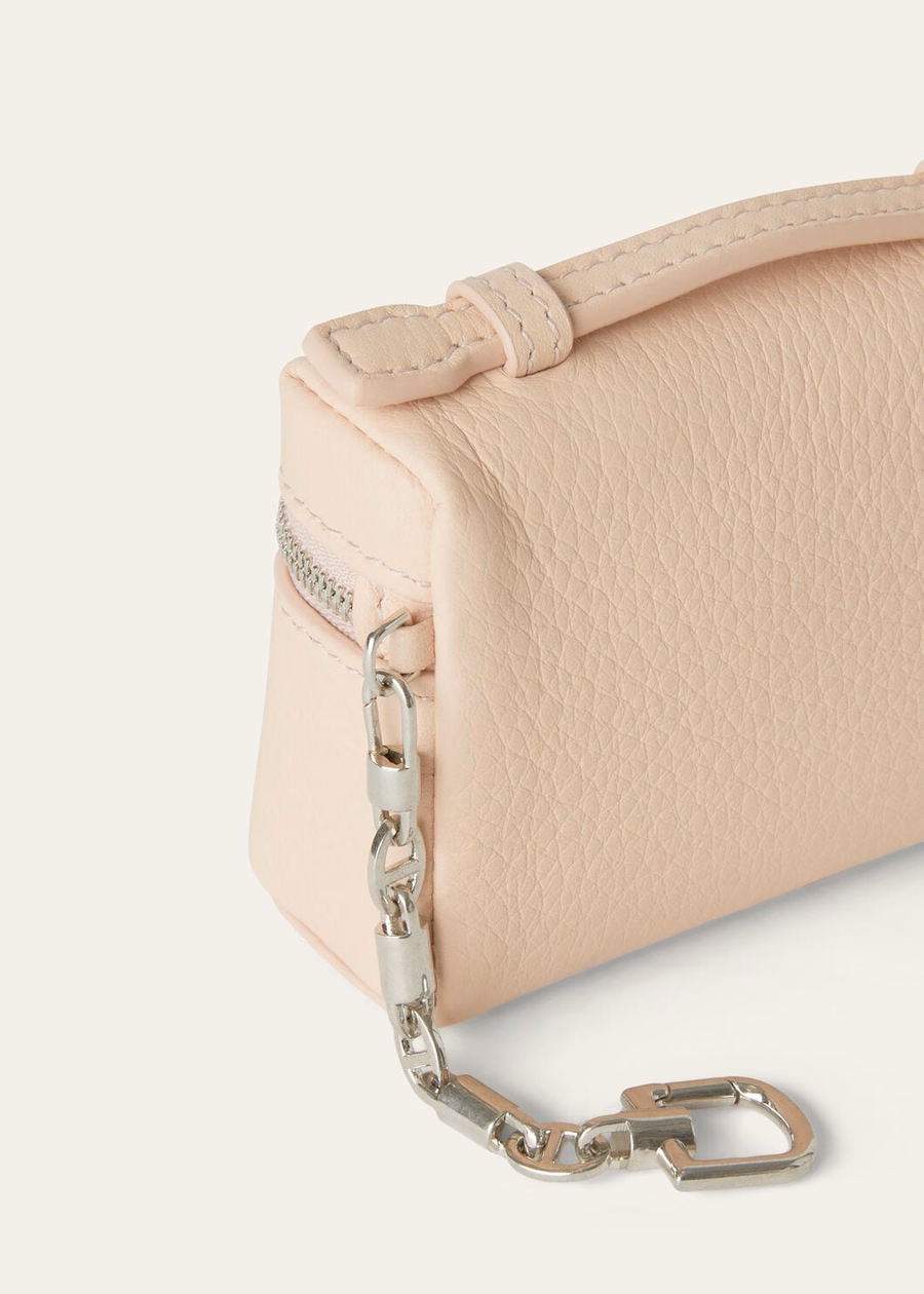Extra pocket charm in grained calfskin, Candoglia marble