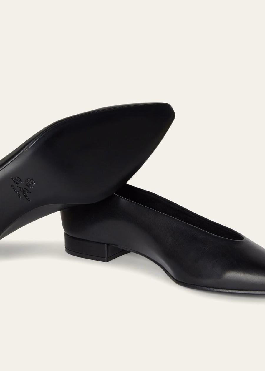 Rebecca Ballet Flat in black calfskin
