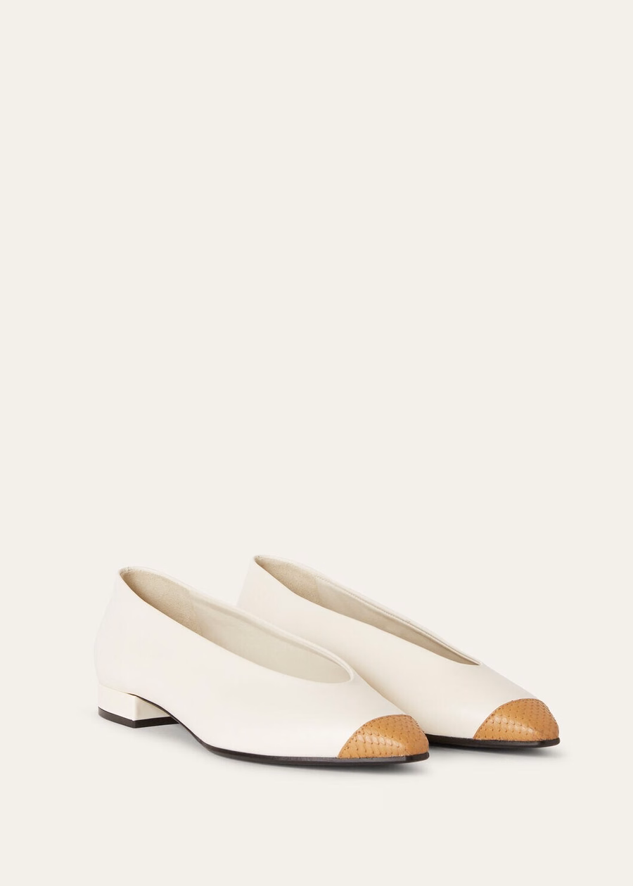 Rebecca Ballet Flat Nougat/Milk Honey Leather