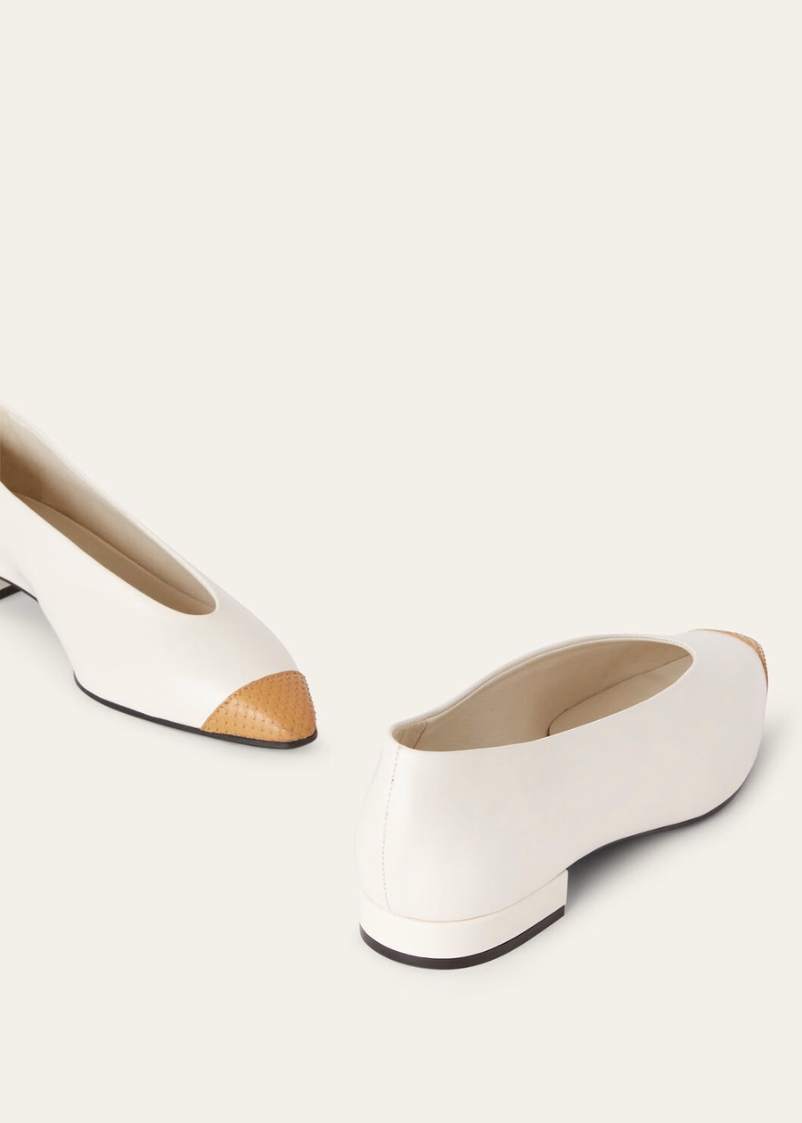 Rebecca Ballet Flat Nougat/Milk Honey Leather