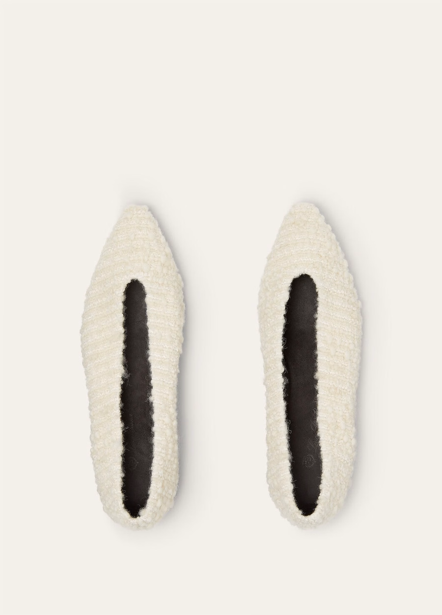 Rebecca Ballet Flat Cotton Virgin Wool Vanilla