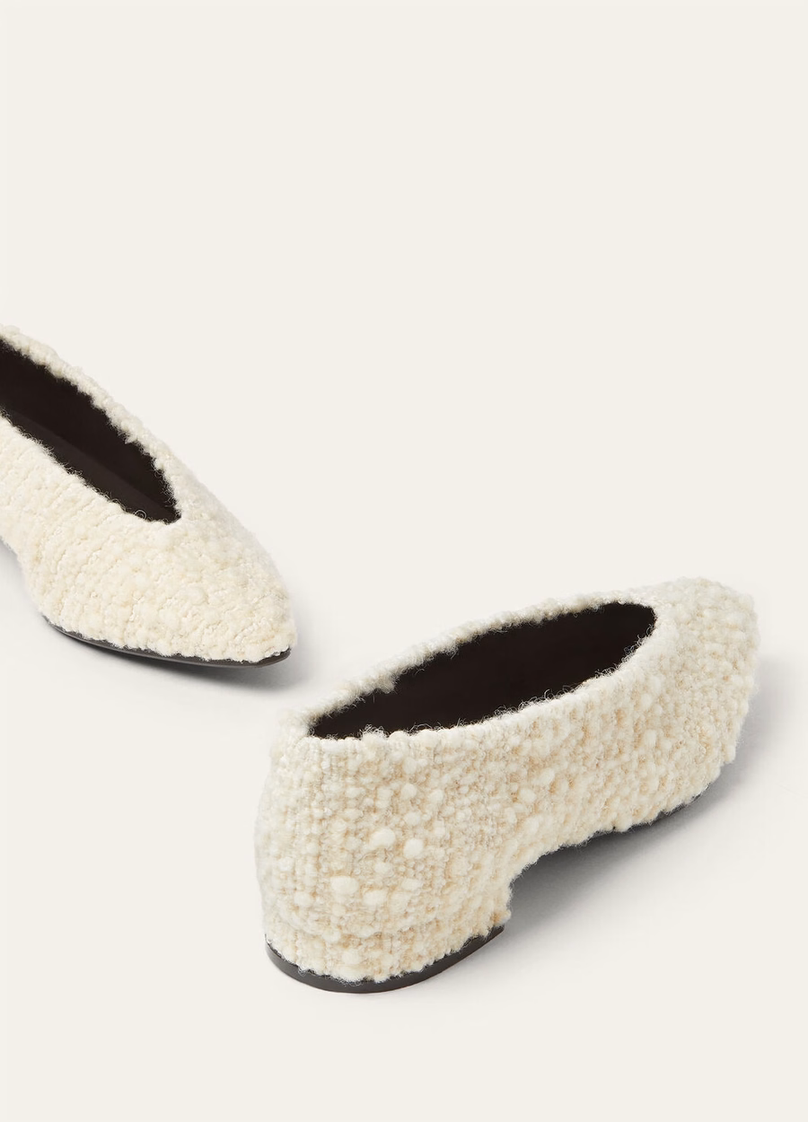 Rebecca Ballet Flat Cotton Virgin Wool Vanilla