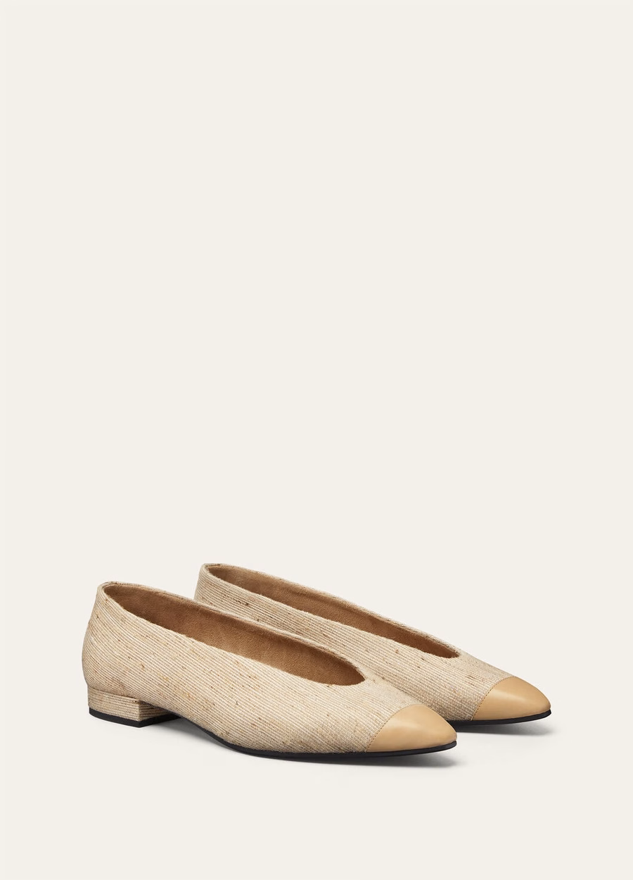 Rebecca Ballet Flat Silk Viscose In Brown