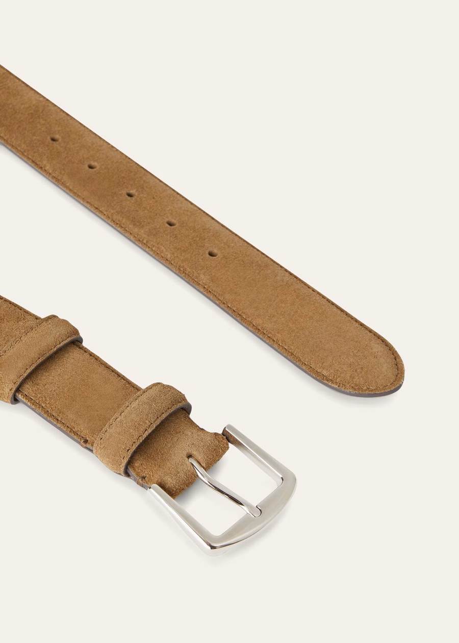 Alsavel Suede Calf Split Leather Strap Light Smoke Wood