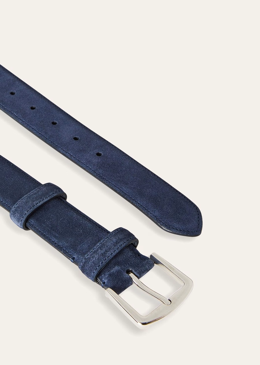 Alsavel Split Calfskin Leather Belt Moss Grey