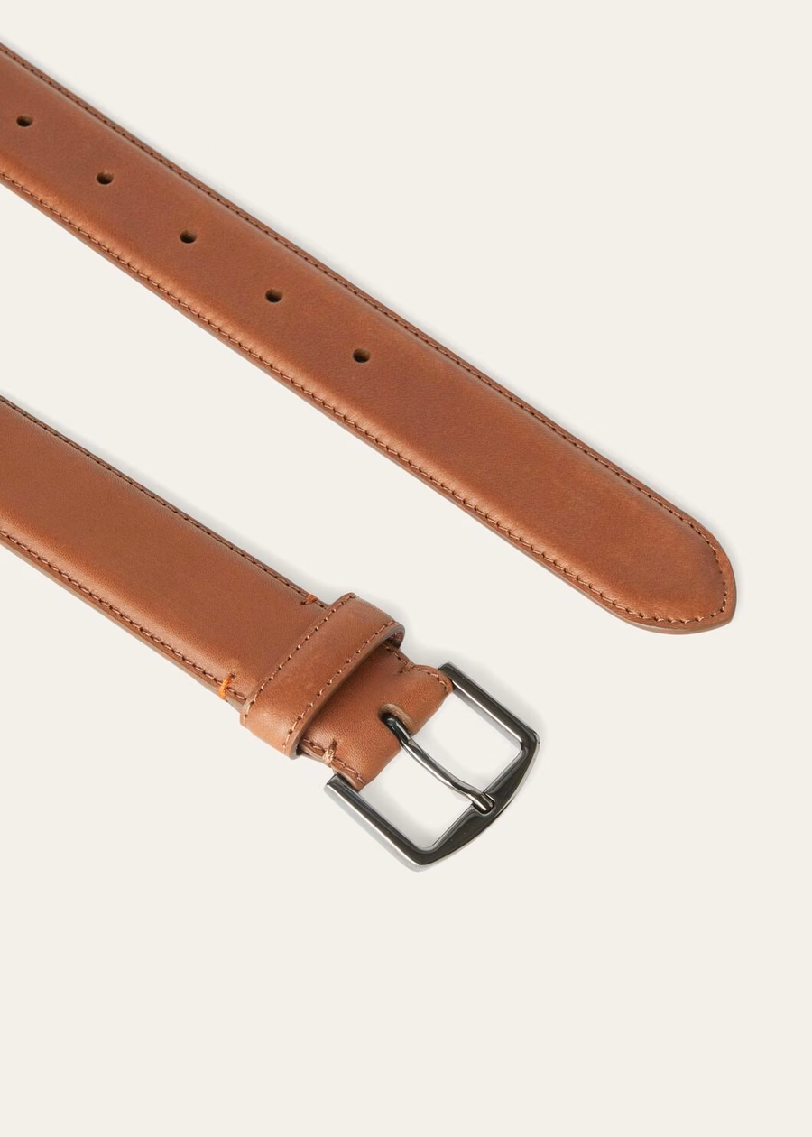 Travis Havana brown calfskin belt