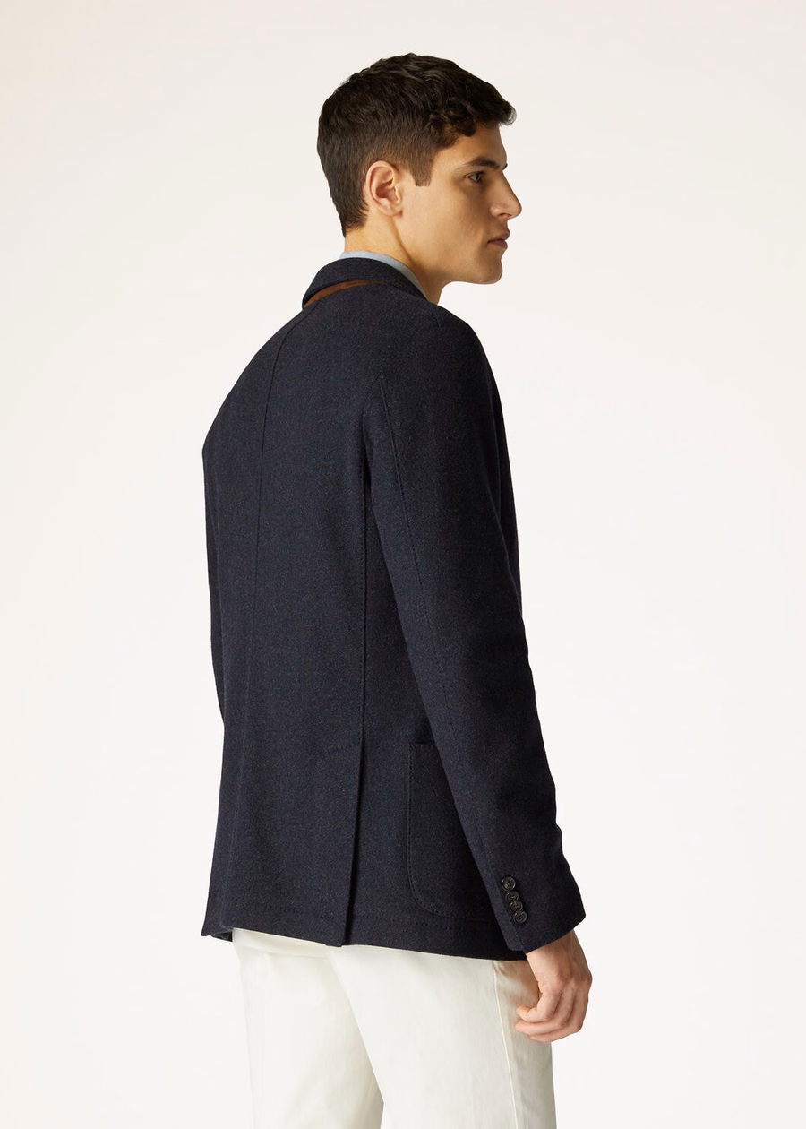 Novalis Jersey Jacket Sweater Navy Blue/Grey Melange