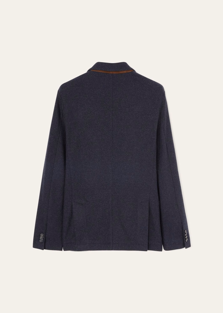 Novalis Jersey Jacket Sweater Navy Blue/Grey Melange
