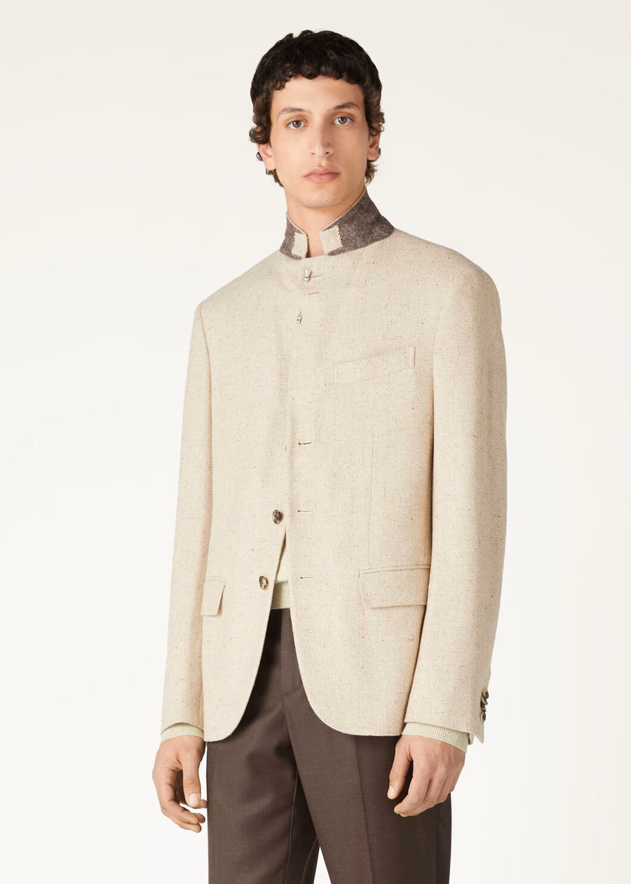 Torino Silk Cashmere Jacket Natural Sand