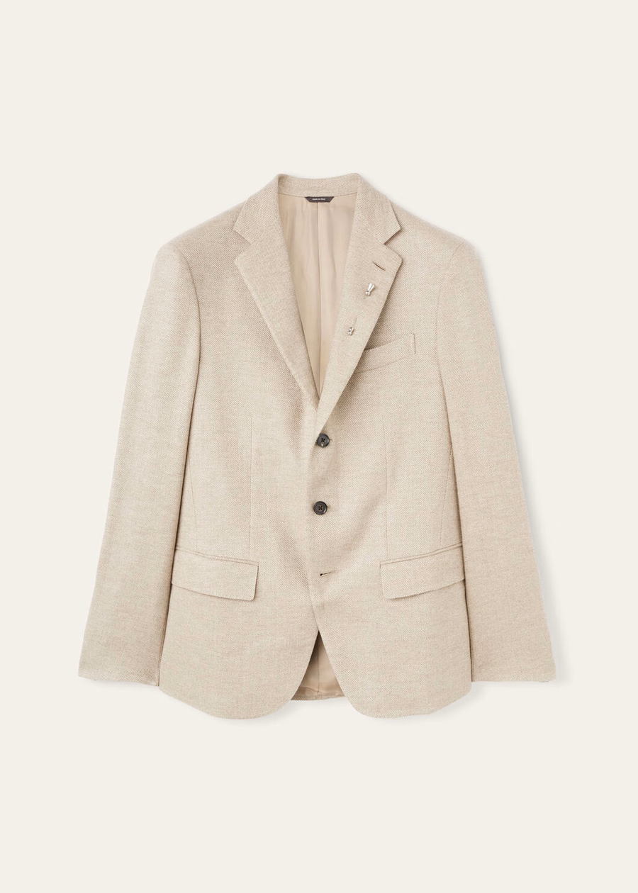 Torino Cashmere Jacket Sandy Pebble