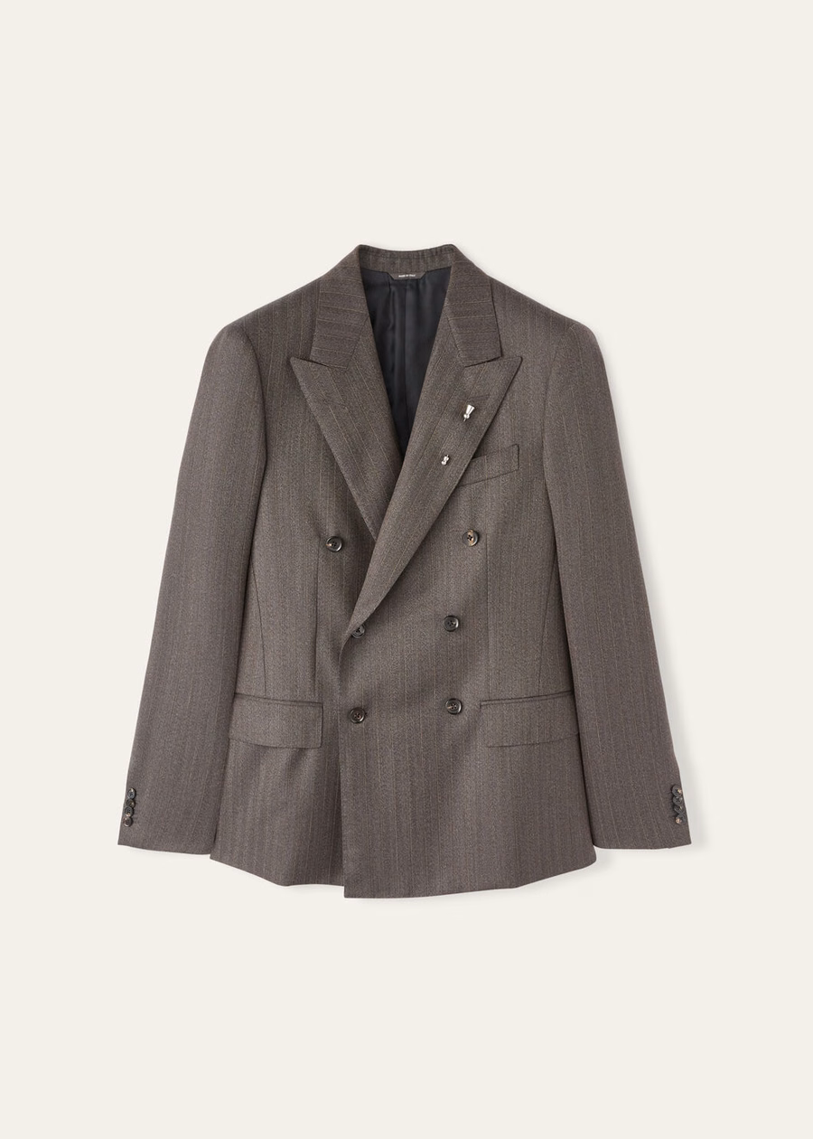 Milano Jacket Virgin Wool Brown Roof Tres