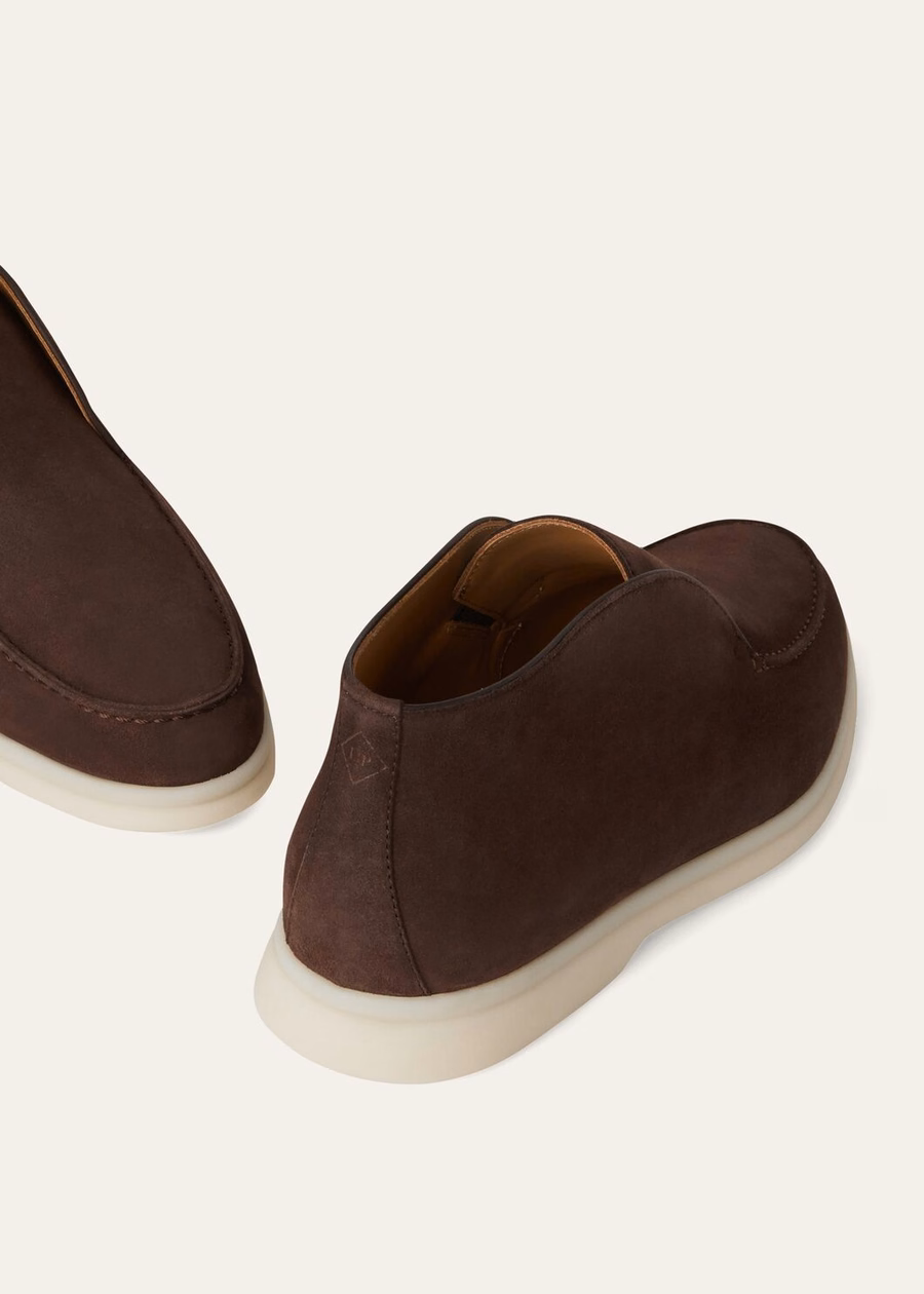 Open Walk ankle boots in chocolate suede