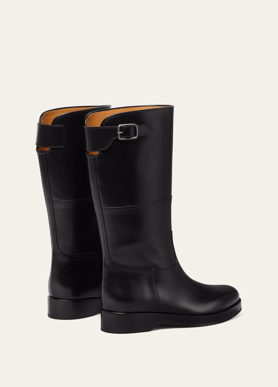 Black calfskin Lupo boot
