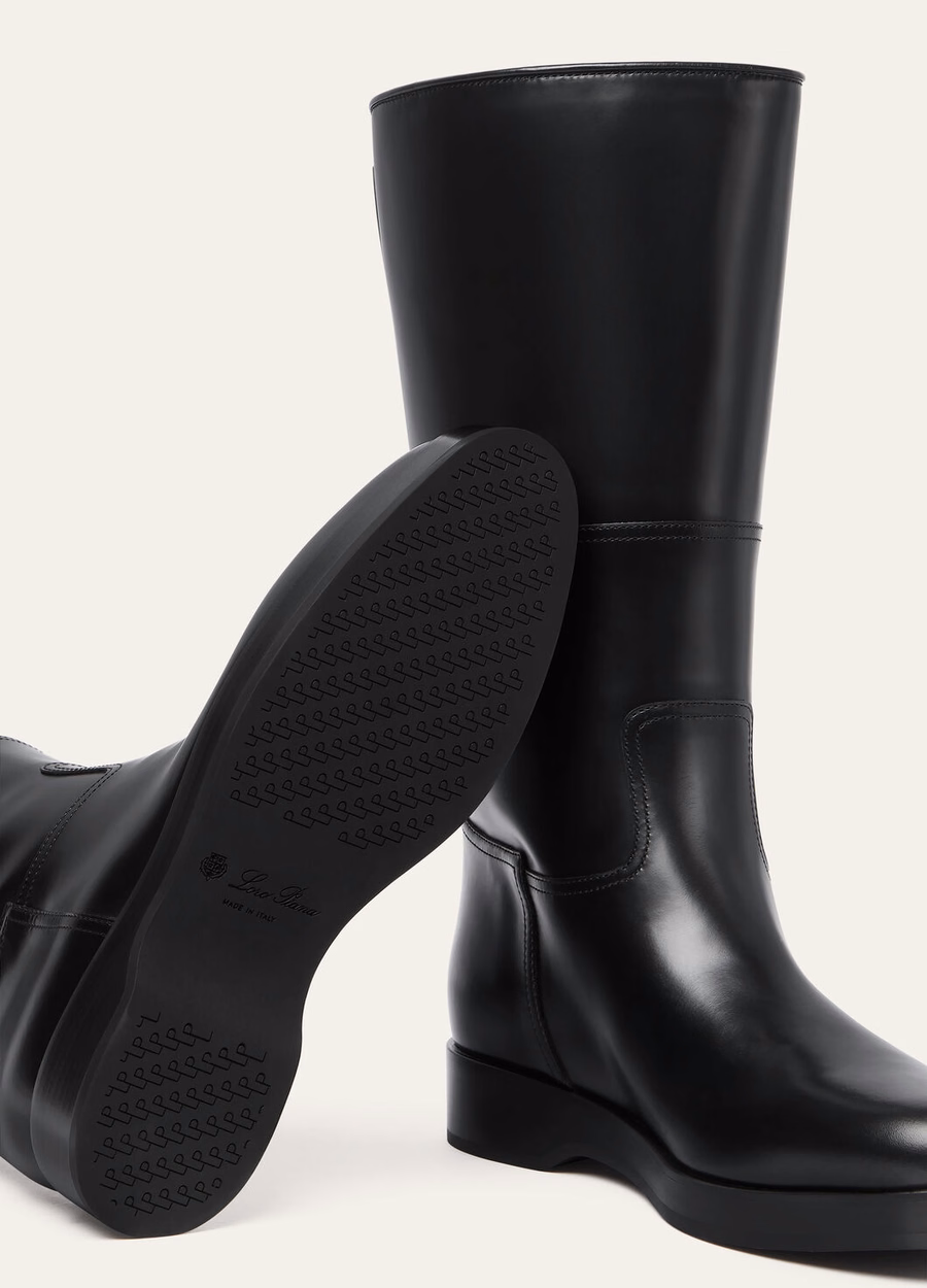 Black calfskin Lupo boot