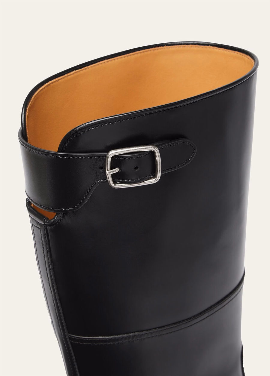 Black calfskin Lupo boot