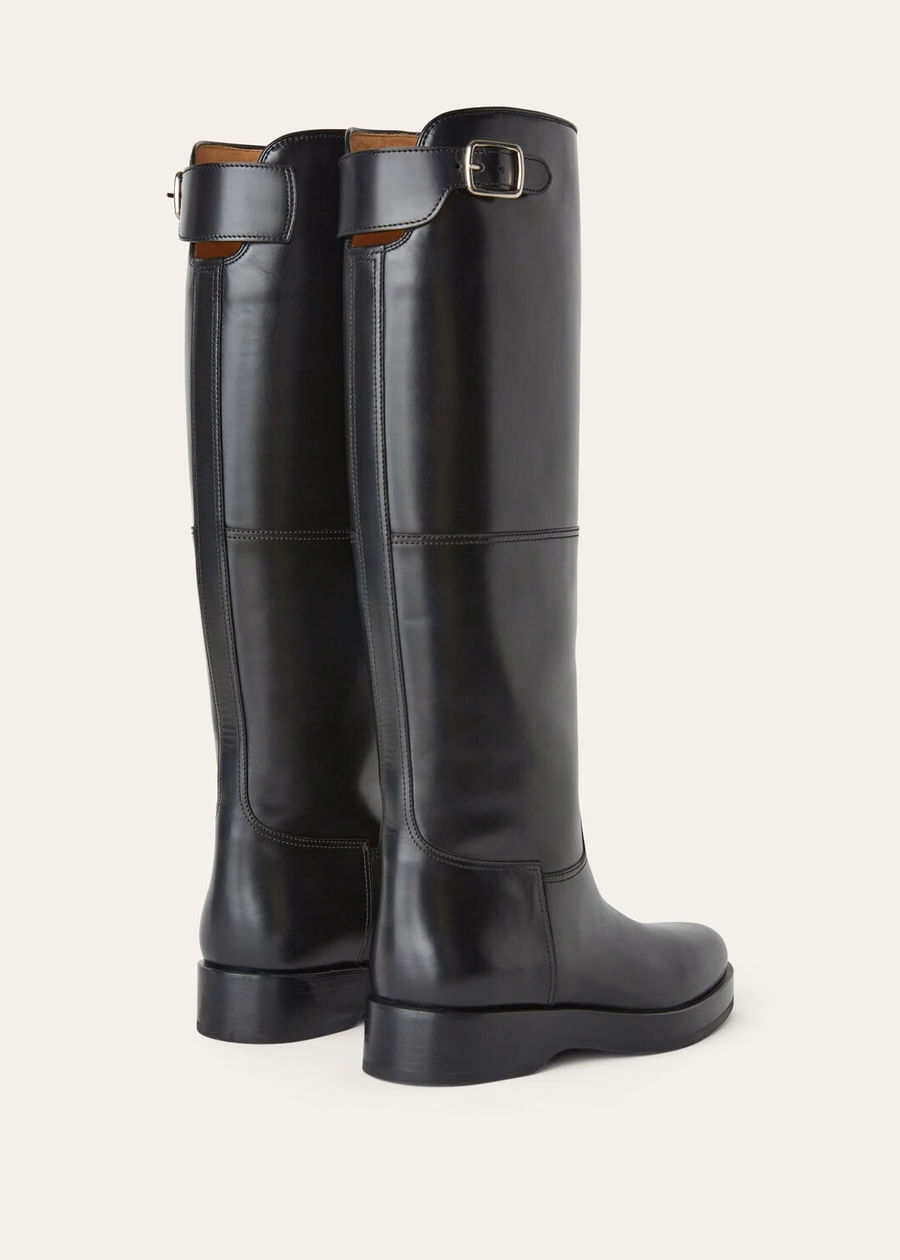 Black calfskin Lupo high boots