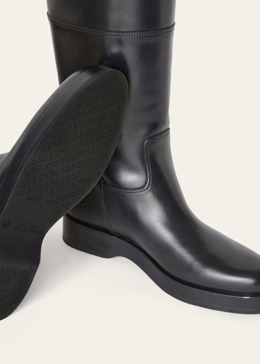 Black calfskin Lupo high boots