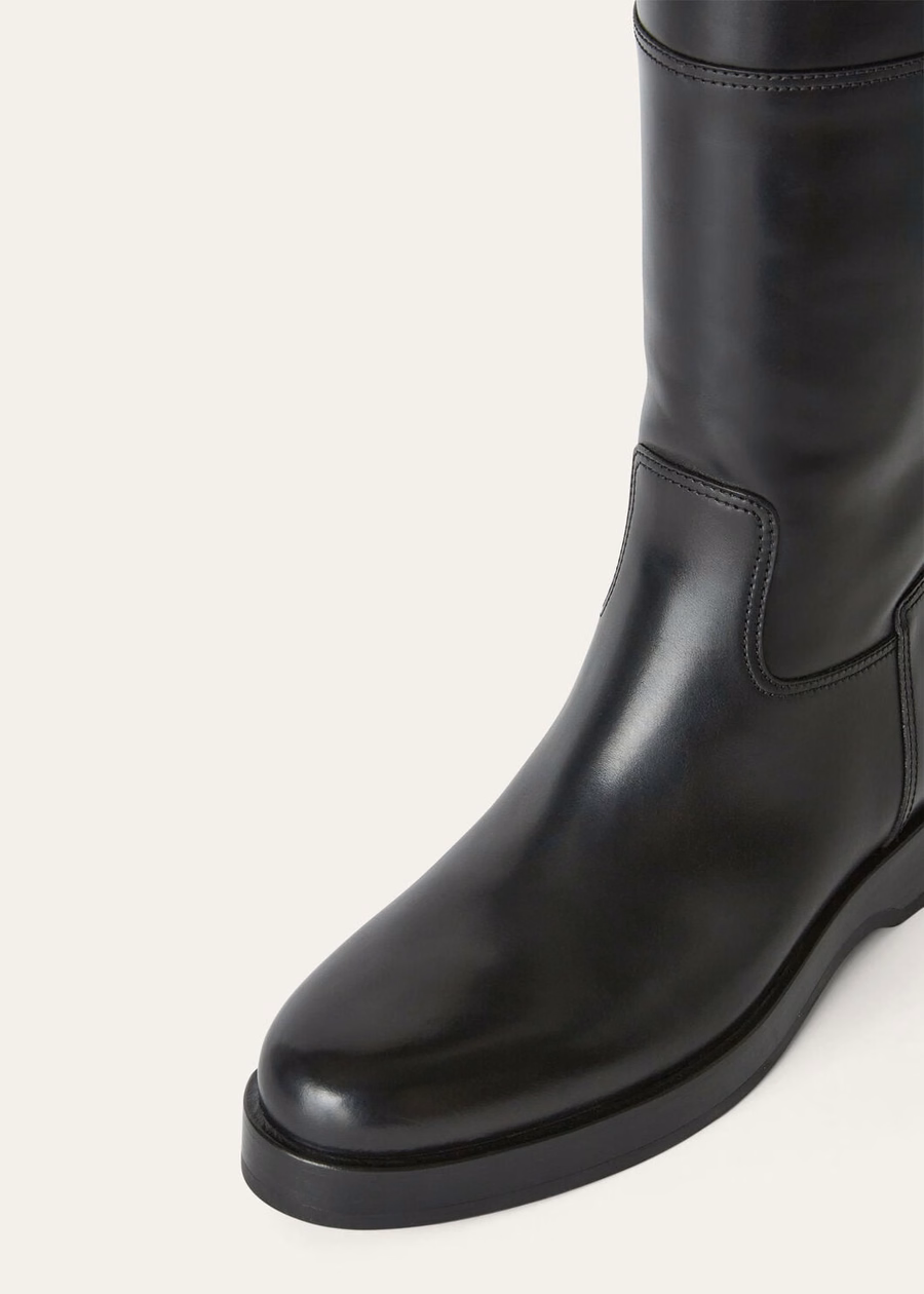 Black calfskin Lupo high boots
