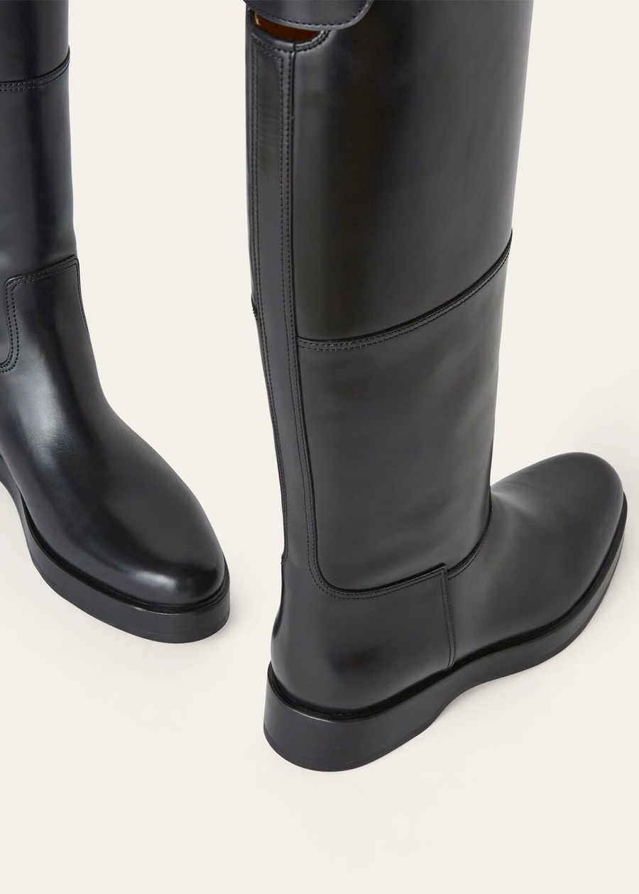 Black calfskin Lupo high boots
