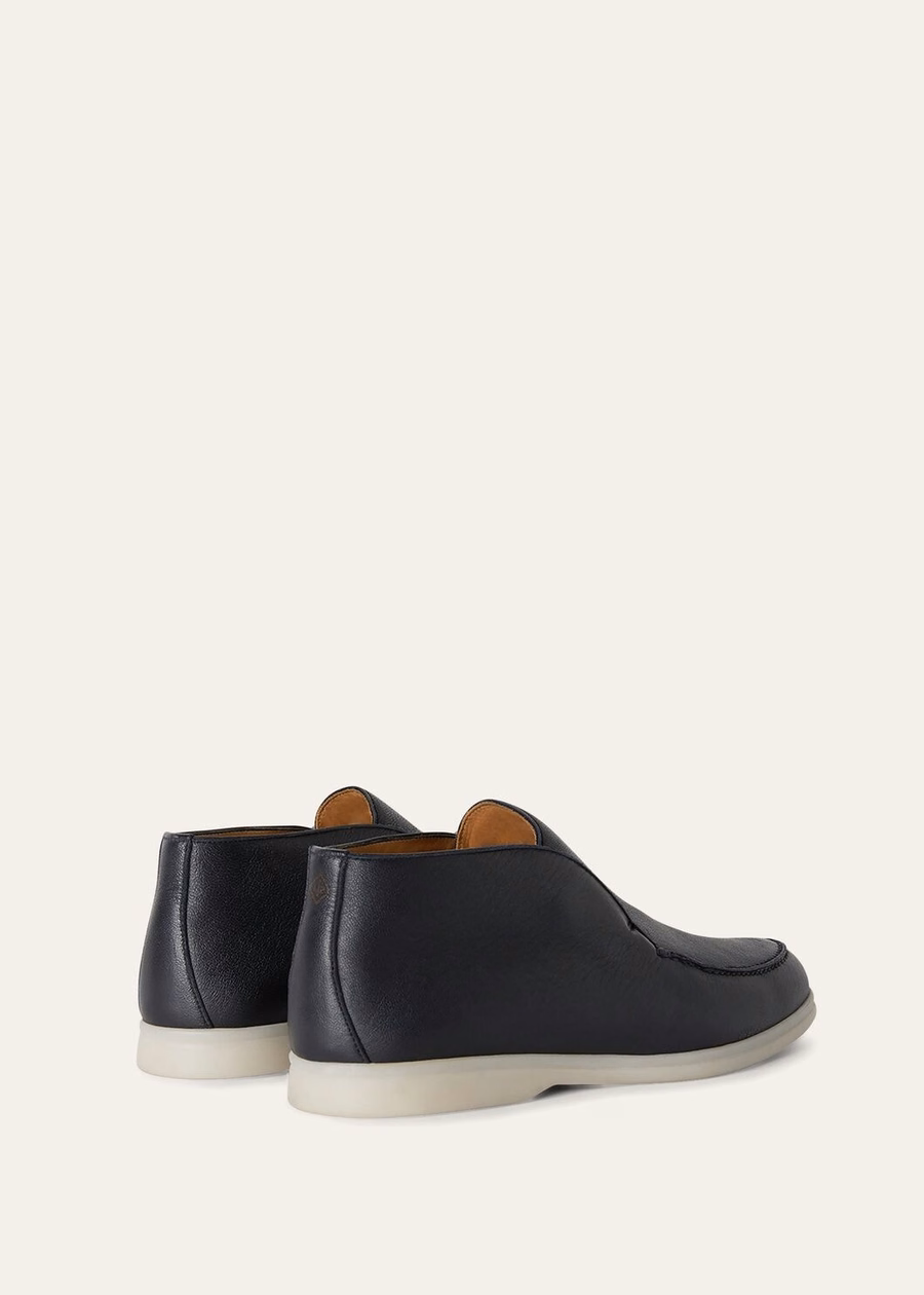 Open Walk Elk Navy Leather Ankle Boots