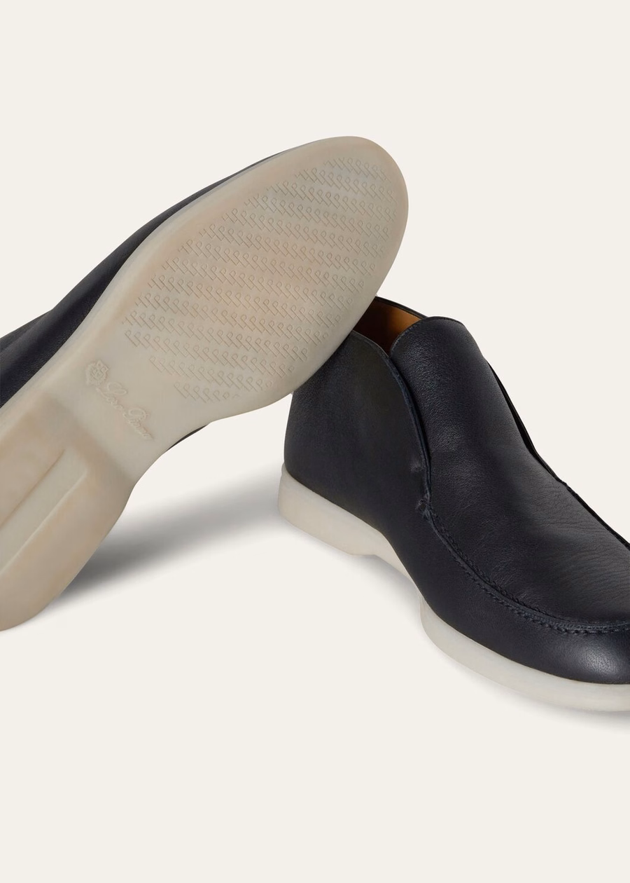 Open Walk Elk Navy Leather Ankle Boots