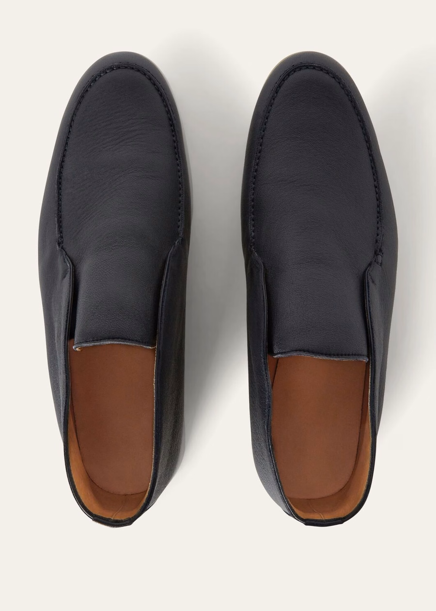 Open Walk Elk Navy Leather Ankle Boots