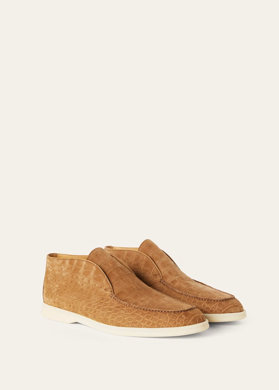 Open Walk boots in alligator leather Light Cuir