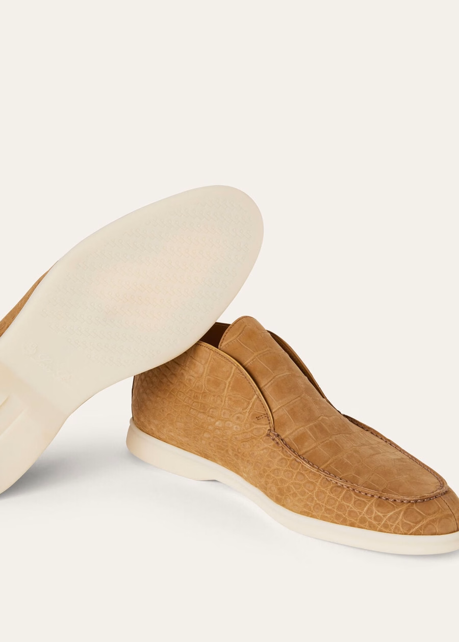 Open Walk boots in alligator leather Light Cuir