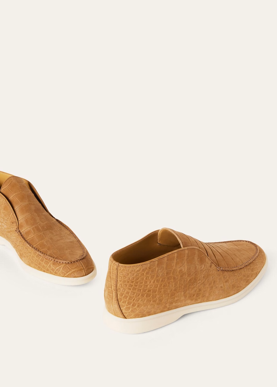 Open Walk boots in alligator leather Light Cuir