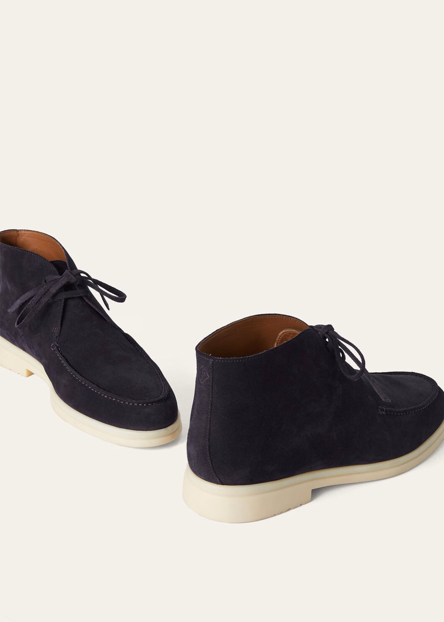 Walk and Walk ankle boots, suede, calf, navy blue