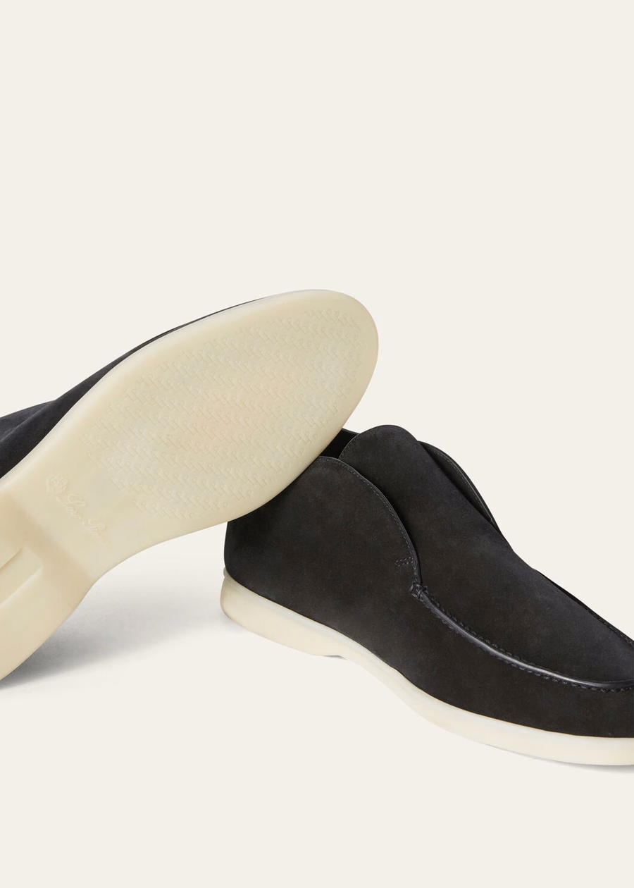 Open Walk Boot Suede Black