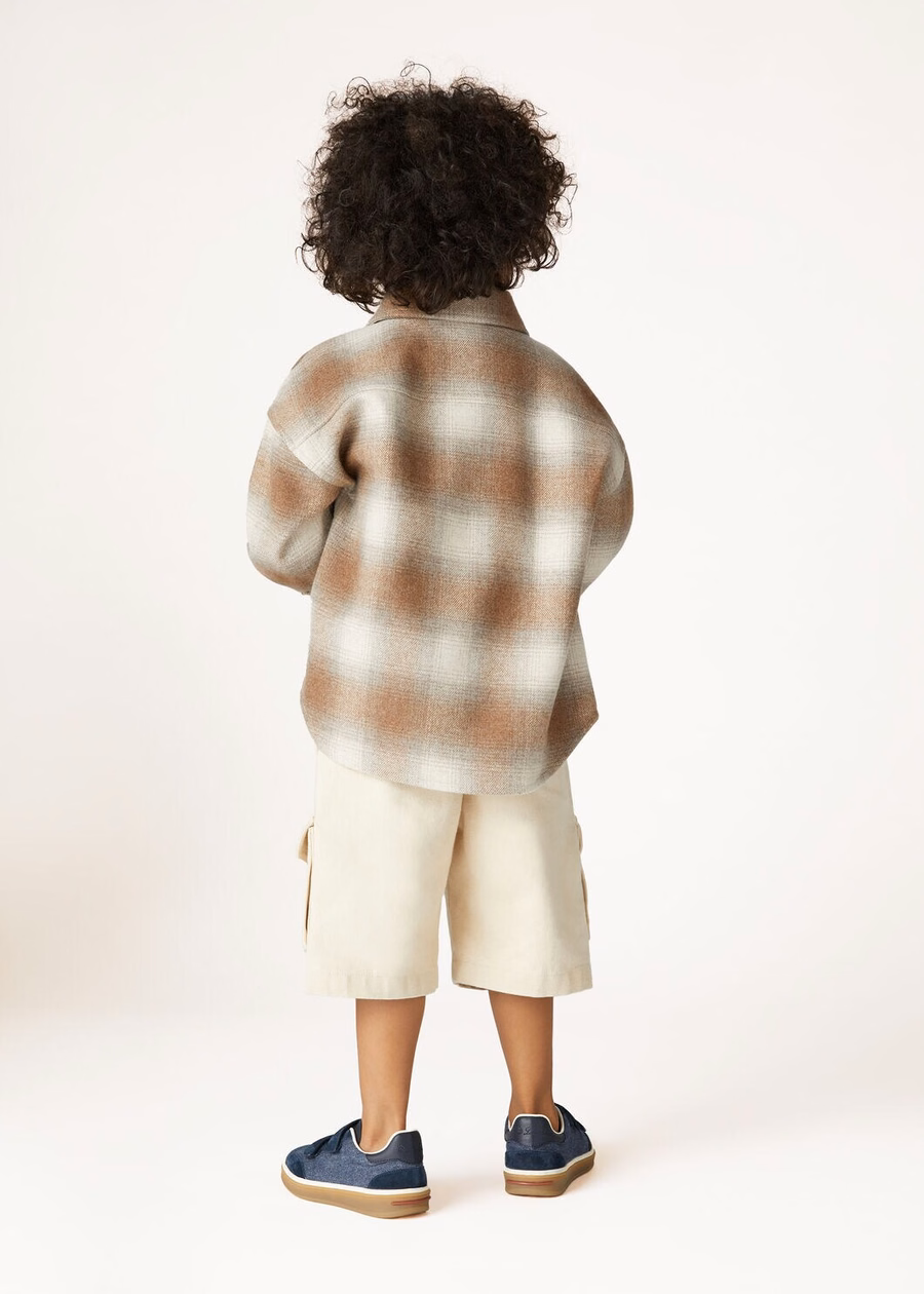 Jenna Kids Shirt Cashmere Virgin Wool Light Camel/Antique Paper