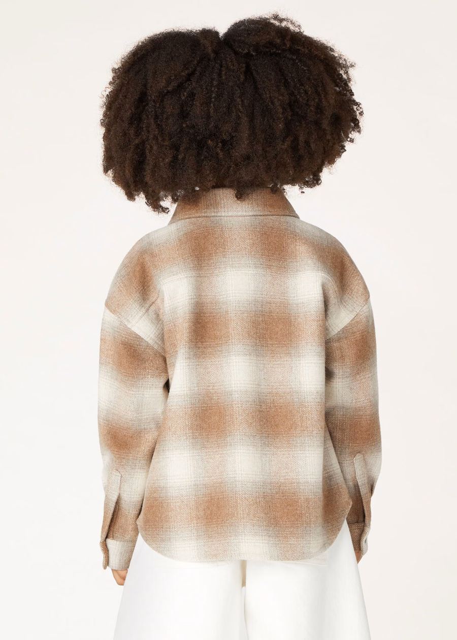Jenna Kids Shirt Cashmere Virgin Wool Light Camel/Antique Paper