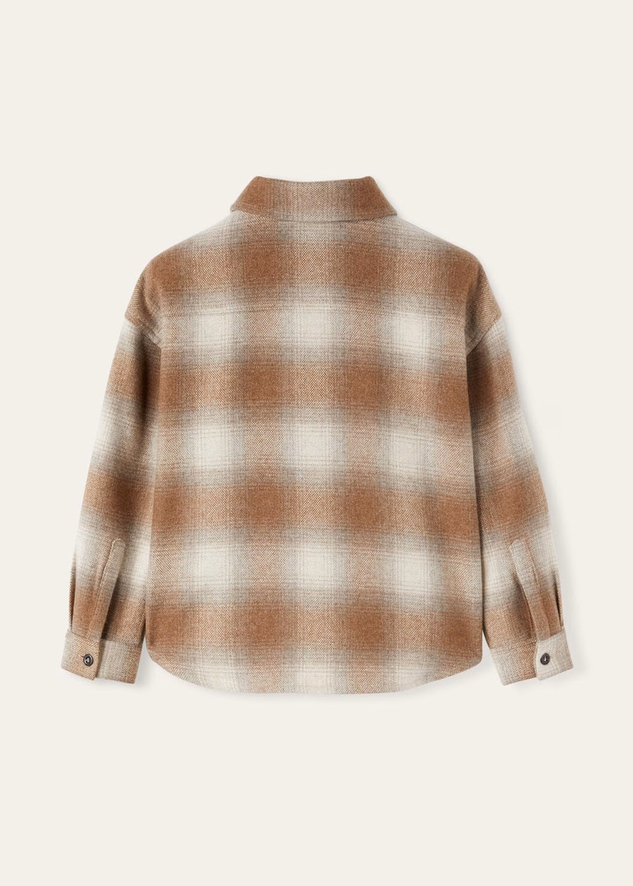 Jenna Kids Shirt Cashmere Virgin Wool Light Camel/Antique Paper