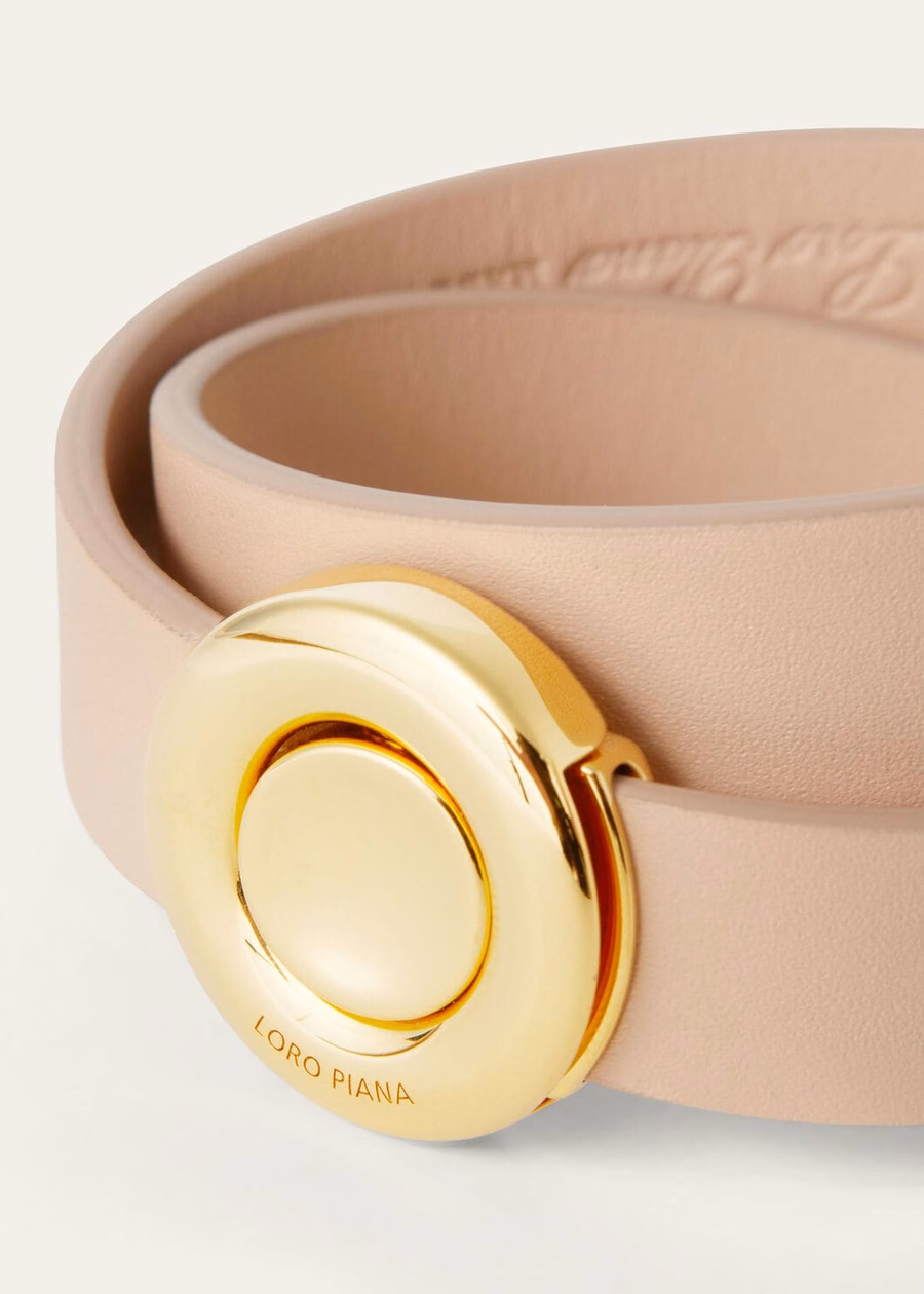 Pink/Gold Sun Feather Calfskin Bracelet