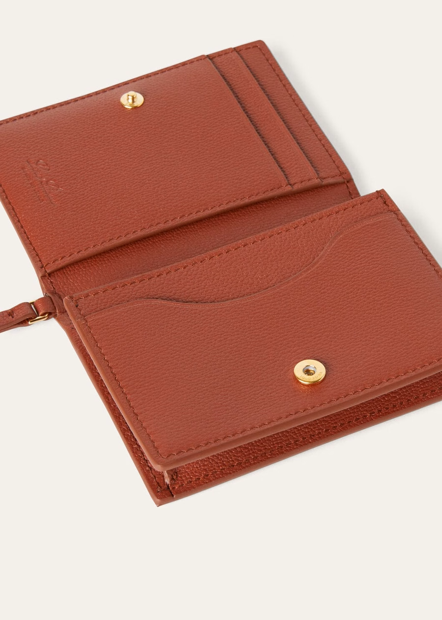Extra bifold card holder Deep Kummel grained calfskin