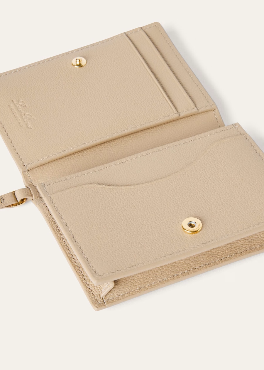 Extra bifold card holder Grained calfskin LIGHT MASTIC
