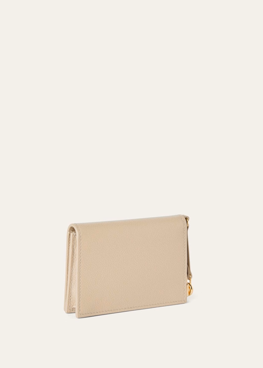 Extra bifold card holder Grained calfskin LIGHT MASTIC