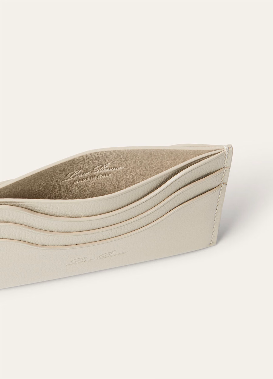 Additional card holder Calfskin Light Travertine