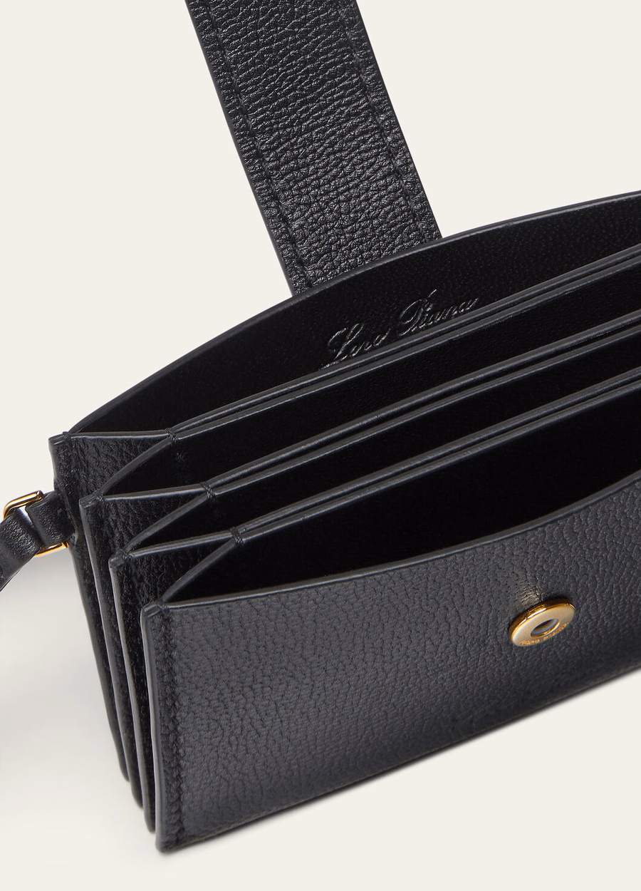 Additional card holder Calfskin Black/Sun Gold