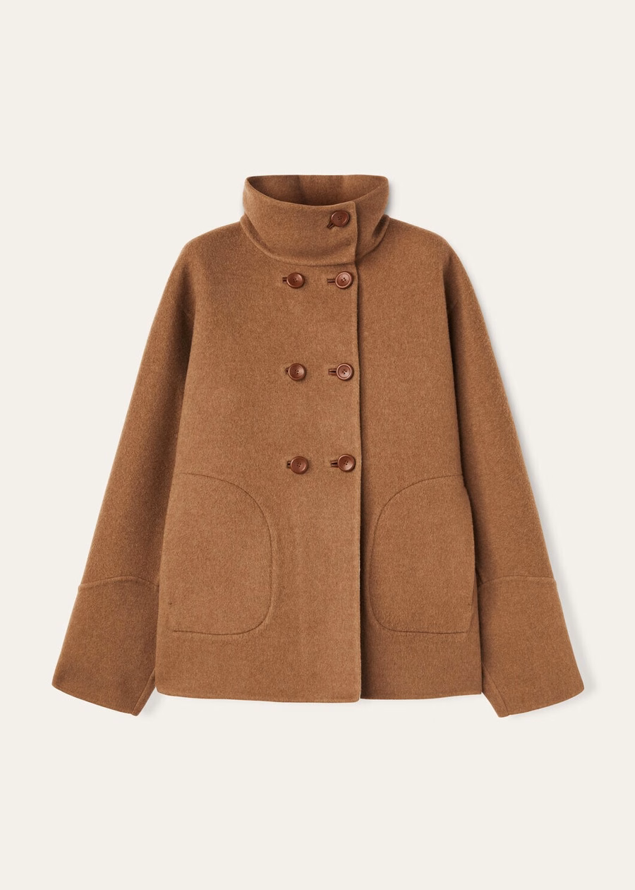 Camden Peacoat Cashmere Caramel Brown/Belt