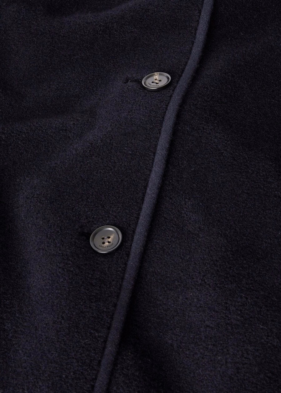 Gladwin Coat Silk Virgin Wool Navy Blue/Embers Grey