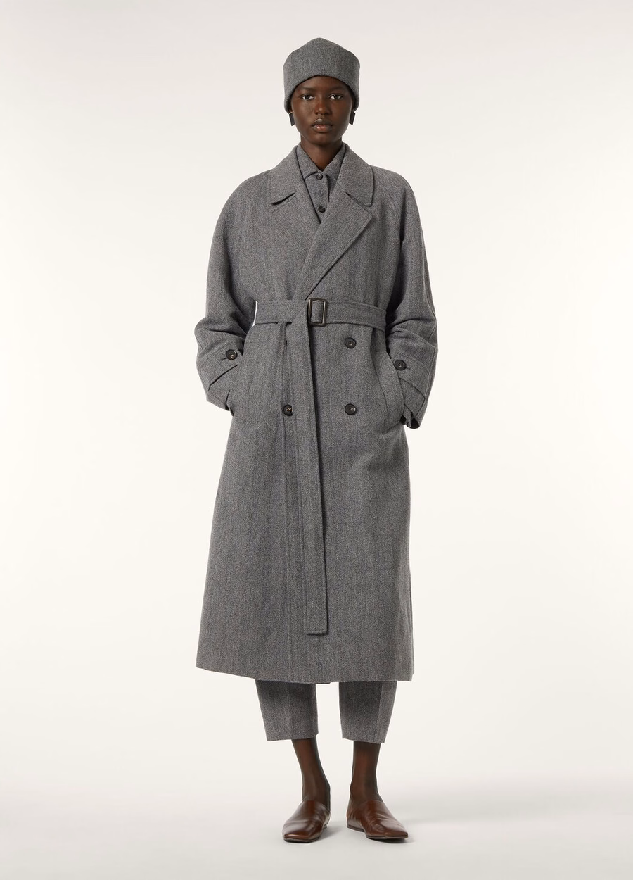Foster Coat In Cashmere Virgin Wool Navy Blue