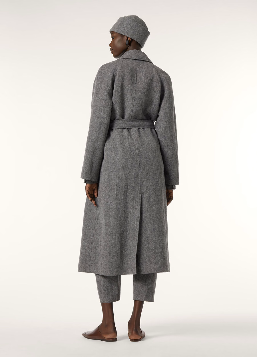 Foster Coat In Cashmere Virgin Wool Navy Blue